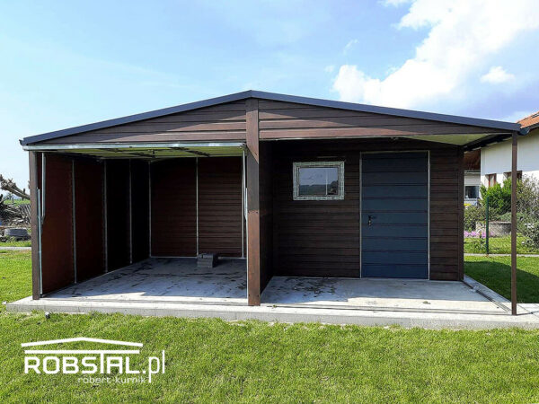 garaz-blaszany-drewnopodobny-6x4m-z-oddzielnym-schowkiem-oraz-wiatka-02 garaz-blaszany-drewnopodobny-6x4m-z-oddzielnym-schowkiem-oraz-wiatka-02