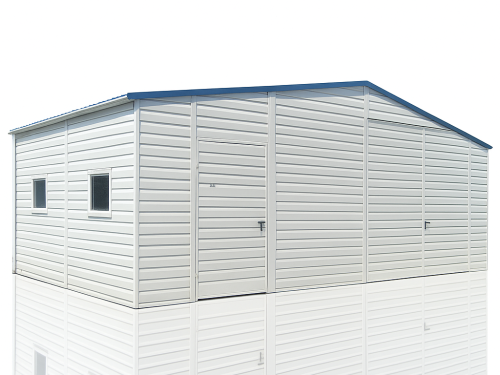Garaż blaszany/Hala dwuspadowy 9x6m Biały RAL