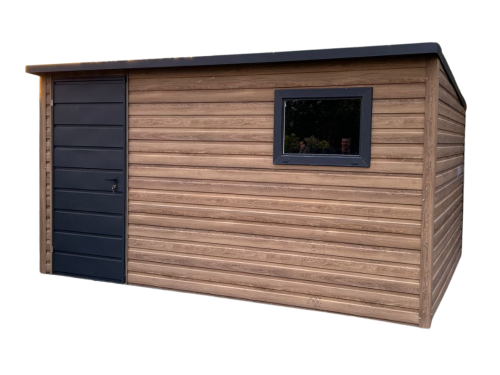 Domek/Schowek ogrodowy 4x2m drewno + antracyt spad na tył