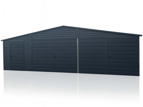 Garaż Blaszany 8x5 Blaszak dach dwuspadowy grafit MAT PREMIUM