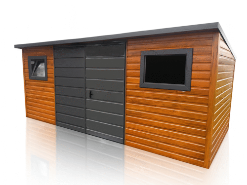 Domek Schowek Ogrodowy 5x4 złoty dąb+ ciemny grafit mat PREMIUM