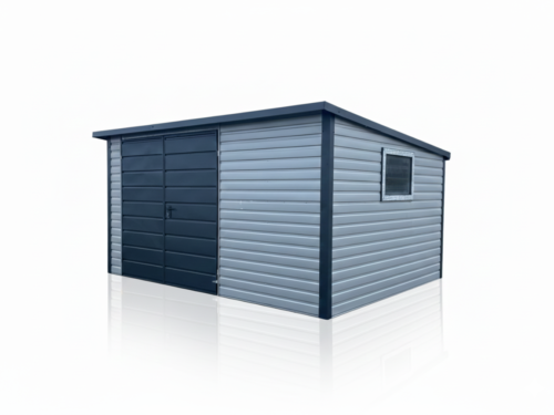 Domek narzędziowy 4m x 2.5m schowek ogrodowy srebrny + grafit