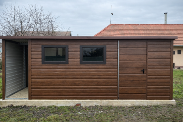 DOMEK OGRODOWY 5x3 z wiatą ORZECH DOMEK OGRODOWY 5x3 z wiatą ORZECH