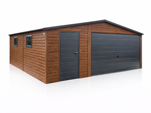 Garaż Blaszany jednostanowiskowy 5x5.5m Drewnopodobny PREMIUM