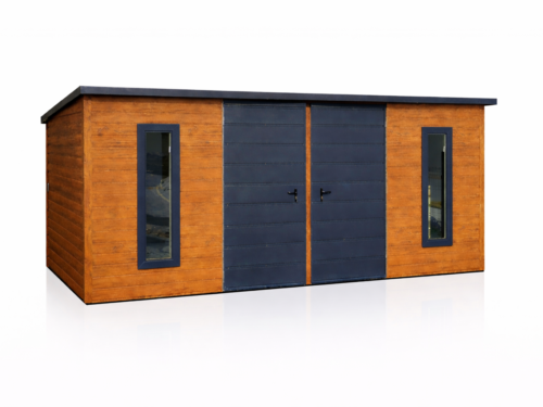 Domek Narzędziowy Ogrodowy 6x3m PREMIUM Złoty Dąb + Ciemny Grafit MAT