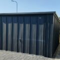 garaż-blaszany-grafit-3x4mat-spadek-dachu